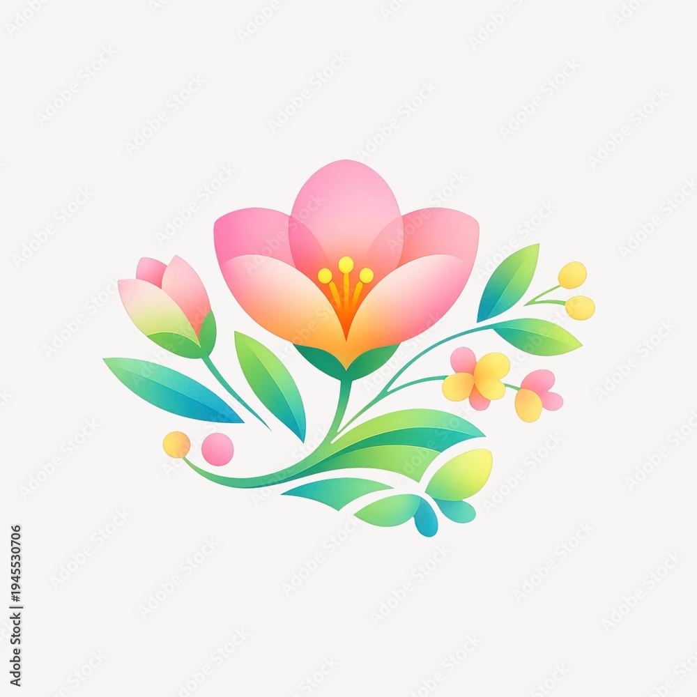 Fototapeta premium Vibrant floral illustration design