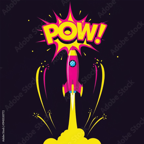 Rocket Ship Blasting Off Into Space 1.