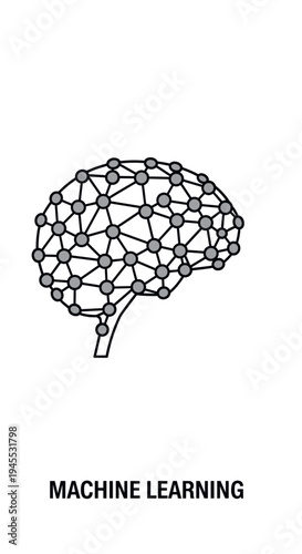 Brain with polygonal network connections.