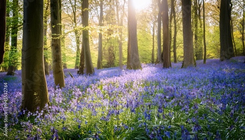 Bluebells In Woodland