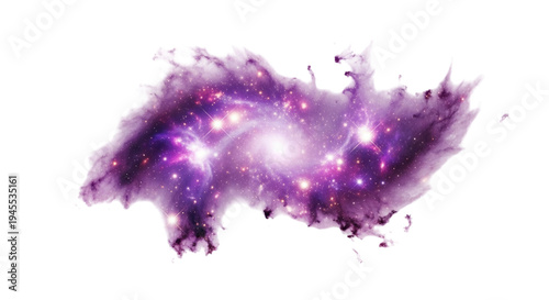Foto Vibrant purple galaxy PNG isolated on transparent background, cosmic nebula with
