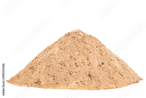 Sand pile for construction and landscaping isolated on transparent background. Heap of yellow desert sand for building materials, concrete mix, and industrial masonry work. PNG