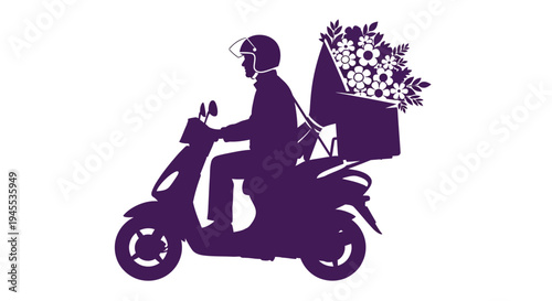 Delivery man on a scooter.