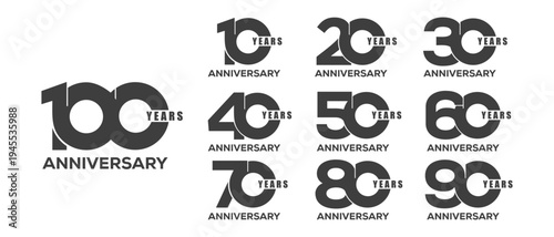 Collection of anniversary logo design. Celebration day special vector symbol concept