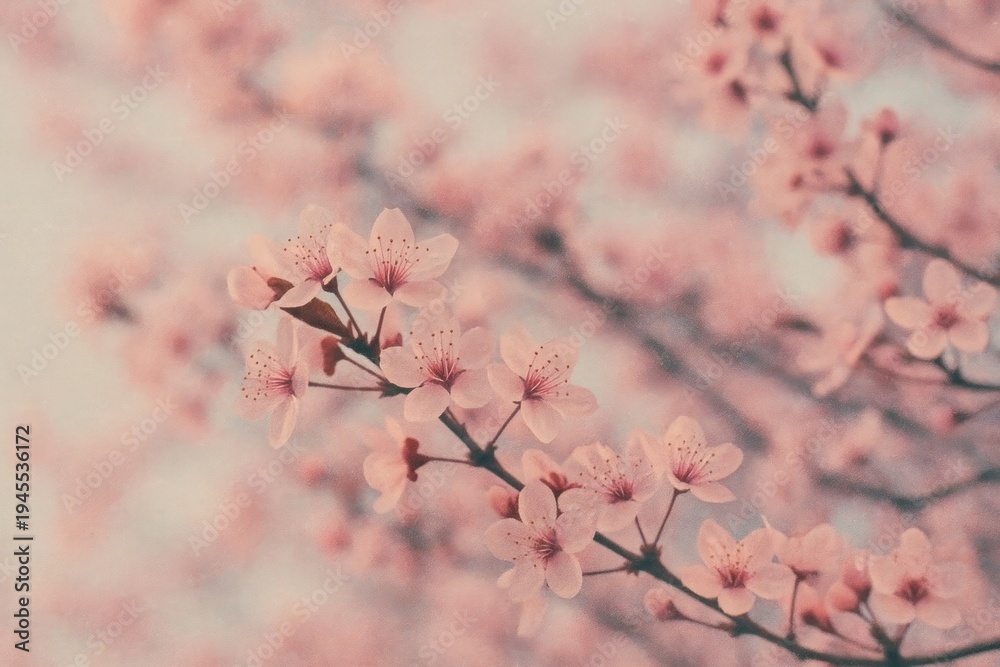 Fototapeta premium Serene pink cherry blossom wallpaper background