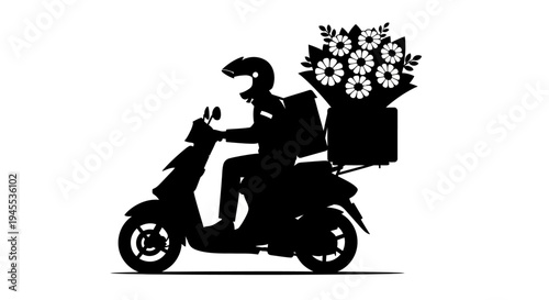 Delivery Rider on a Motorcycle.