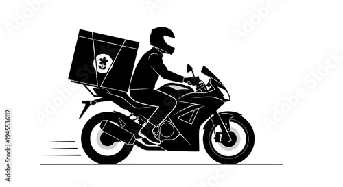 Delivery Rider on a Motorcycle.