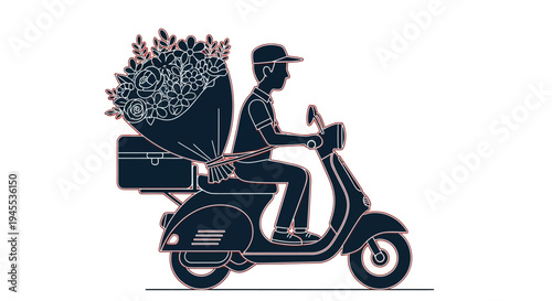 Delivery Rider on a Scooter.