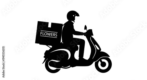 Delivery rider on a scooter.