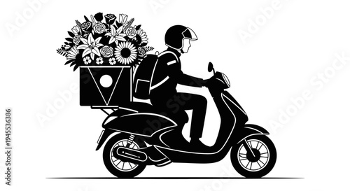 Delivery Rider on a Scooter Vehicle.