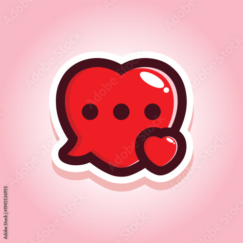 romantic love heart chat bubble