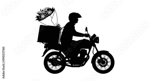 Motorcycle Delivery Rider with Food.