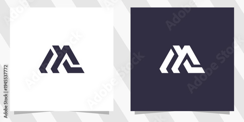 letter ml lm logo design vector