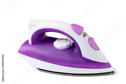 Modern electric iron on whi...