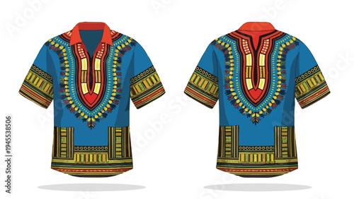 Vibrant cultural attire showcasing intricate patterns a classic design for festive occasions and everyday wear depicting rich artistic heritage