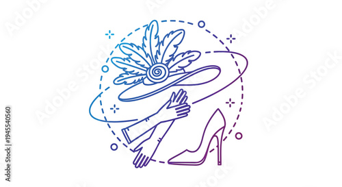 Vector illustration of a woman with a flower crown and high heel