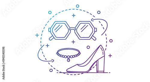 Vector illustration of fashion accessories icons