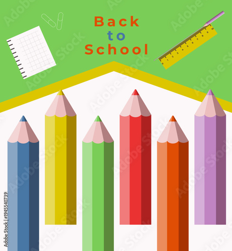 color pencils vector illustration