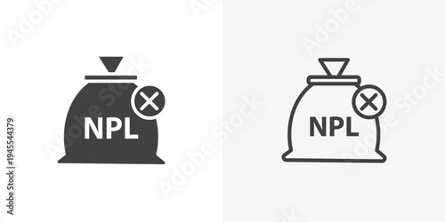 NPL icon vector sign symbol isolated on white. Stroke and clipart style