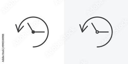 Past time icon vector sign symbol isolated on white. Stroke and clipart style