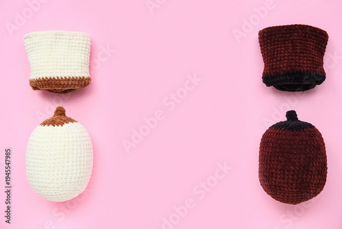 Knitted models of female br...