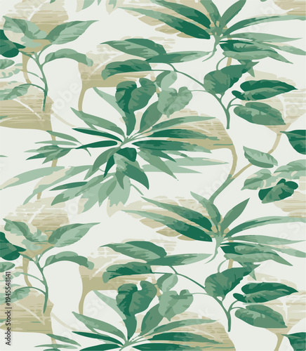 Big flowers pattern, upscale floral pattern. graphical textures floral, trendy colors pattern , flowers background with leaves. vector illustration.