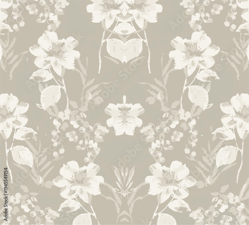 Big flowers pattern, upscale floral pattern. graphical textures floral, trendy colors pattern , flowers background with leaves. vector illustration.