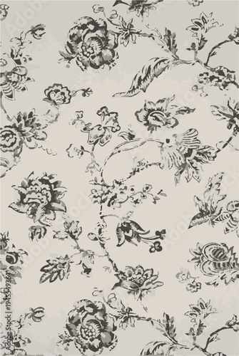 Big flowers pattern, upscale floral pattern. graphical textures floral, trendy colors pattern , flowers background with leaves. vector illustration.