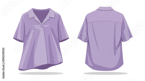 Contemporary lavender short-sleeved blouse design for modern women's apparel collections