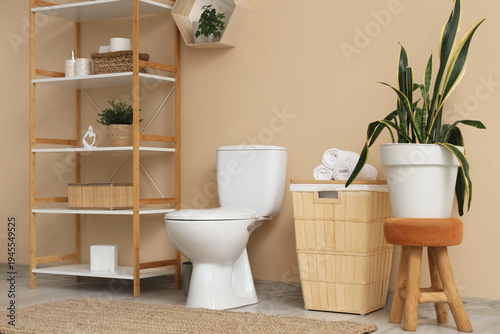Interior of restroom with t...