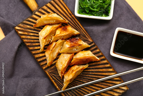 Wooden board of fried Japan...