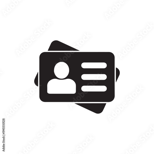 Id card icon vector. Identity tag vector illustration symbol. Driver licence logo.
