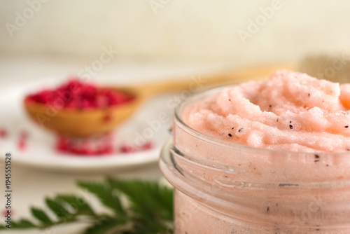Glass jar of natural body s...