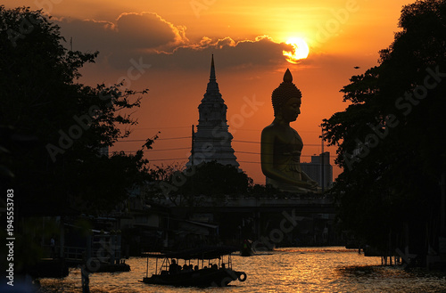 A large statue of Buddha at Wat Pak Nam Phasi Charoen, Bangkok, Thailand, taken on February 20, 2026.