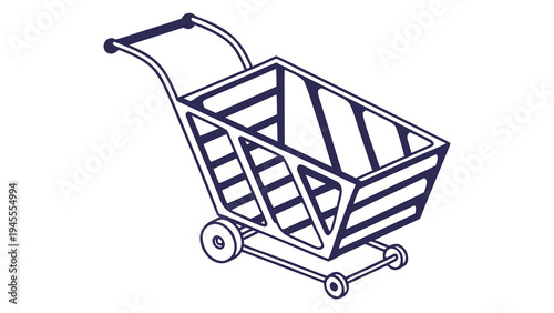 Empty shopping cart icon - retail, e-commerce, online shopping graphic