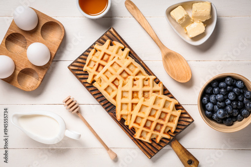 Delicious Belgian waffles w...