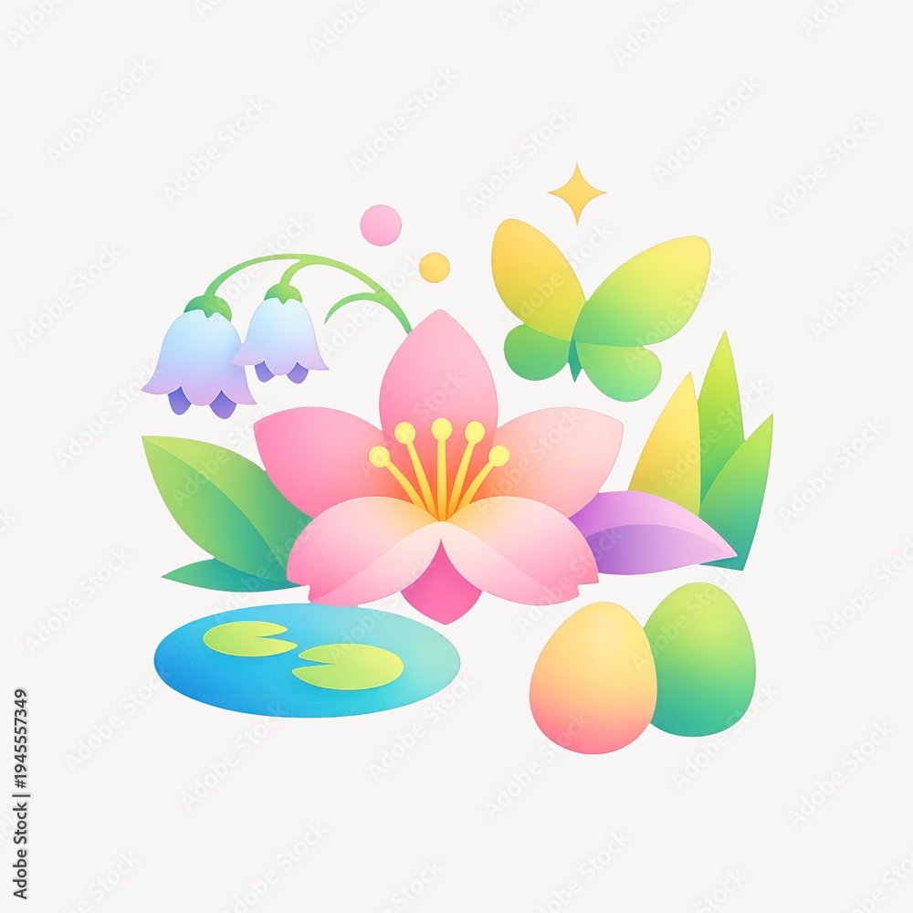 Fototapeta premium Colorful spring nature illustration