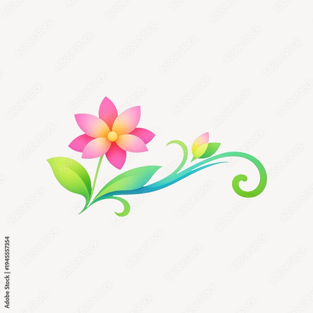 Obraz premium Colorful floral swirl design