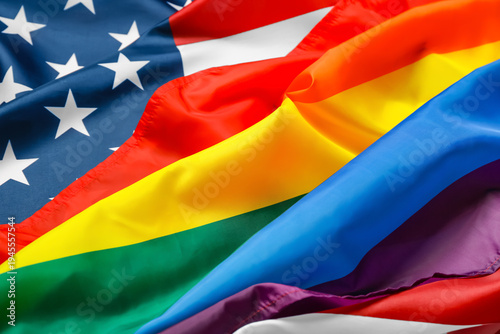 Texture of LGBT and USA fla...