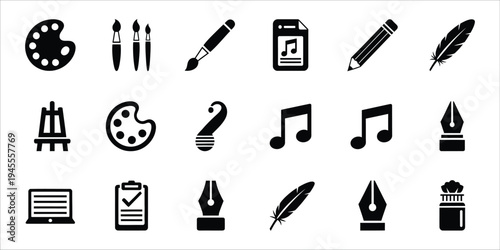 Collection of creative and art related icons