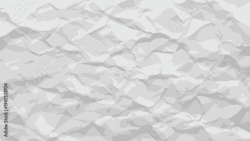 Abstract background texture representing a heavily crumpled or wrinkled piece of light gray paper with complex shadow patterns.