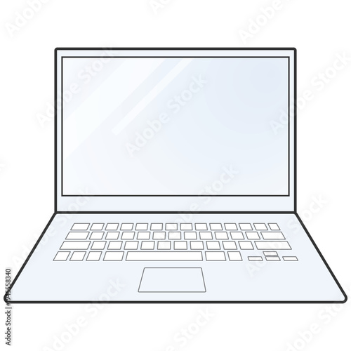 Blue Laptop, Pastel, Creative, Digital, Computer, Flat Design, Web