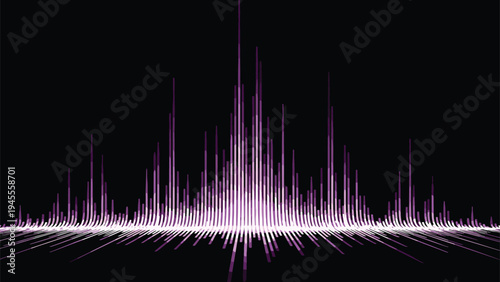 Dynamic pink digital sound wave or audio frequency visualizer displayed against a solid black background for music concepts.