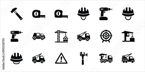 Construction and industrial icons set