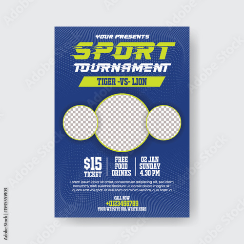 Sports event flyer A4 print ready flyer poster template design for gym fitness poster football tournament soccer championship poster athletic competition sports event invitation flyer