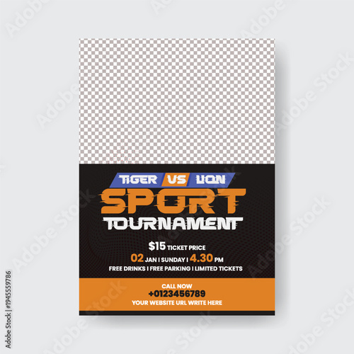 Modern sports event flyer A4 print ready flyer poster template design gym fitness poster football tournament soccer championship poster athletic competition brochure cover design