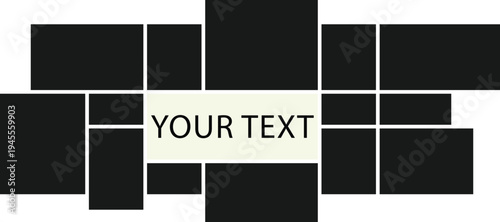 Photo collage frames template for interior design. Vector collage layout for photo montage. eps10.