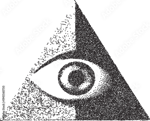 Foto Eye vintage y2k stipple art, vision halftone stipple brutalist retro vector png