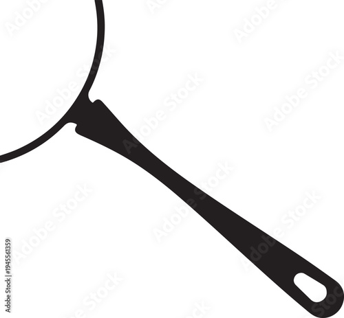  Long saucepan handle silhouette in silhouette on white background