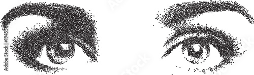 Obraz na płótnie Eye y2k retro stipple art iris brutalist halftone vector png transparent, vision